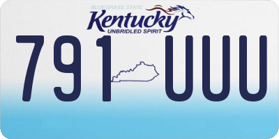 KY license plate 791UUU