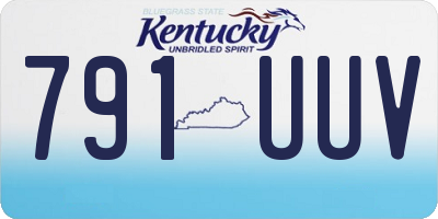 KY license plate 791UUV