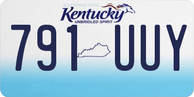 KY license plate 791UUY