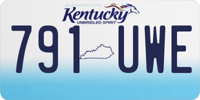 KY license plate 791UWE