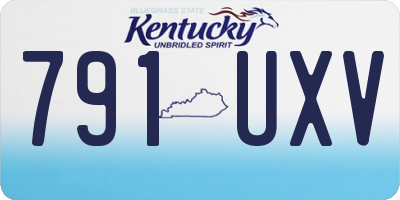 KY license plate 791UXV
