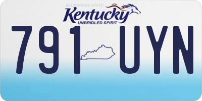 KY license plate 791UYN
