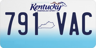 KY license plate 791VAC