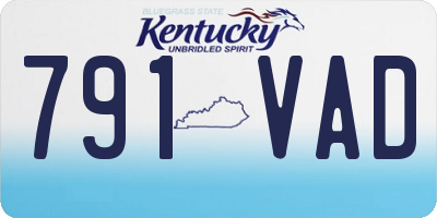 KY license plate 791VAD