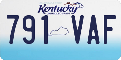 KY license plate 791VAF