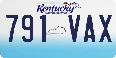 KY license plate 791VAX