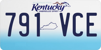KY license plate 791VCE