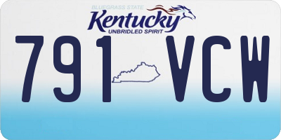 KY license plate 791VCW