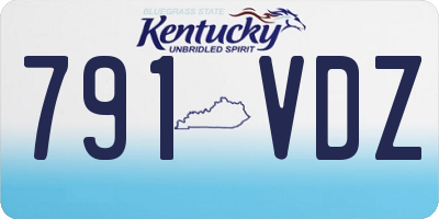 KY license plate 791VDZ