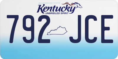 KY license plate 792JCE