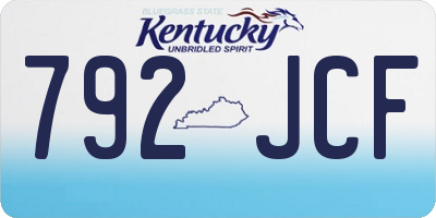 KY license plate 792JCF