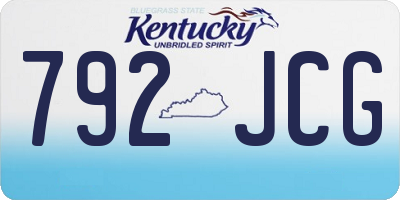 KY license plate 792JCG