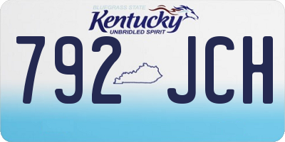 KY license plate 792JCH