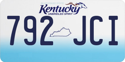 KY license plate 792JCI