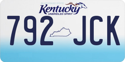 KY license plate 792JCK