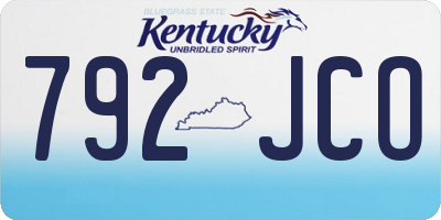 KY license plate 792JCO