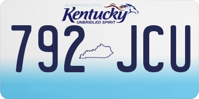 KY license plate 792JCU