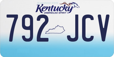 KY license plate 792JCV