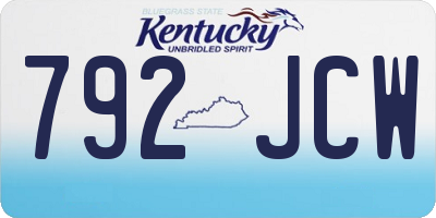 KY license plate 792JCW