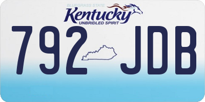 KY license plate 792JDB