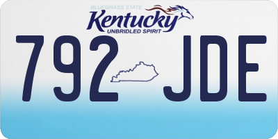 KY license plate 792JDE