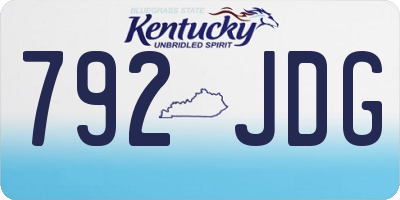 KY license plate 792JDG
