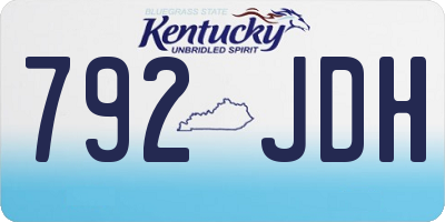 KY license plate 792JDH