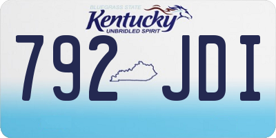 KY license plate 792JDI