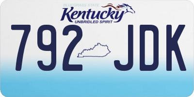 KY license plate 792JDK