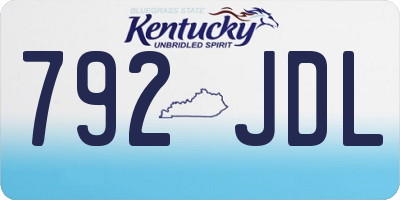 KY license plate 792JDL