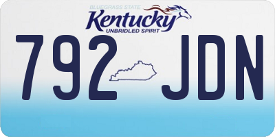 KY license plate 792JDN