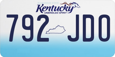 KY license plate 792JDO