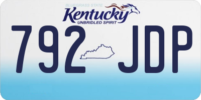 KY license plate 792JDP