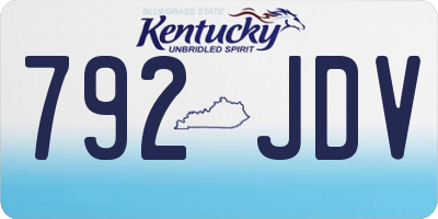 KY license plate 792JDV