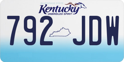 KY license plate 792JDW