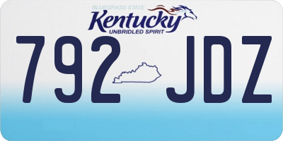 KY license plate 792JDZ
