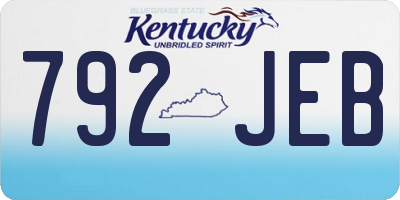 KY license plate 792JEB