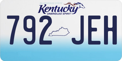 KY license plate 792JEH