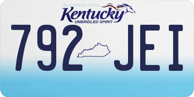 KY license plate 792JEI