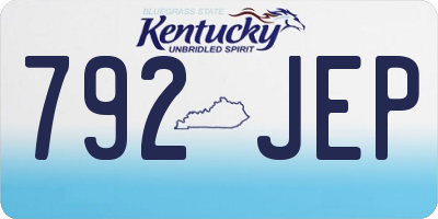 KY license plate 792JEP