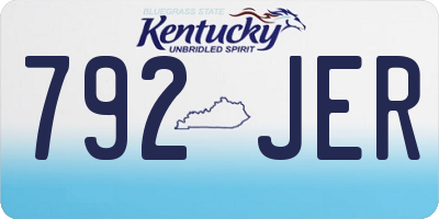 KY license plate 792JER