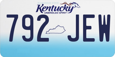 KY license plate 792JEW