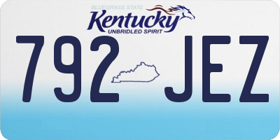 KY license plate 792JEZ