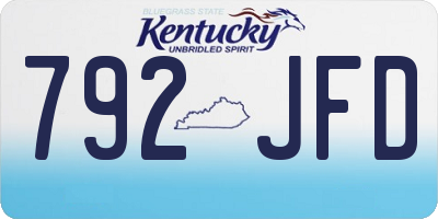 KY license plate 792JFD