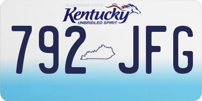 KY license plate 792JFG