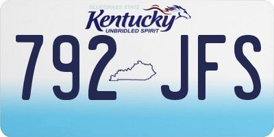 KY license plate 792JFS