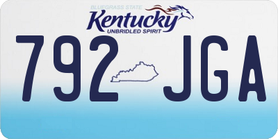 KY license plate 792JGA