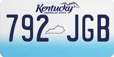 KY license plate 792JGB