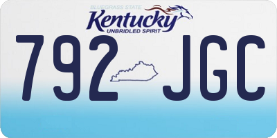 KY license plate 792JGC