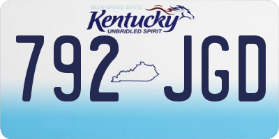 KY license plate 792JGD